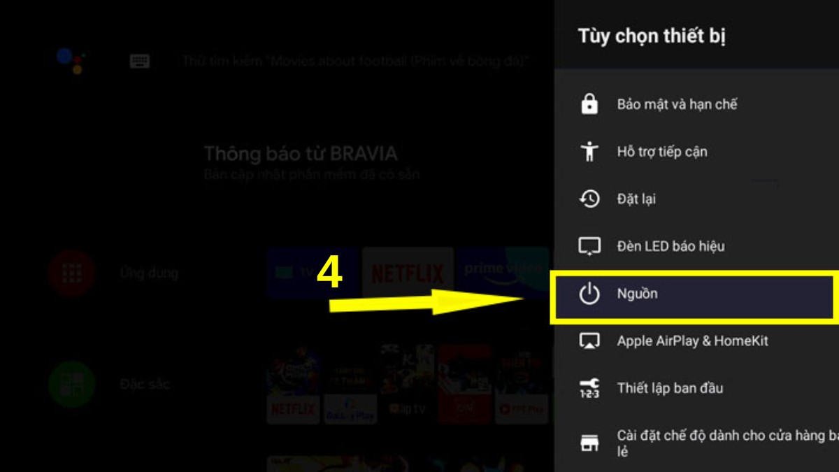 Cách hẹn giờ tắt tivi Sony tự động bước 2