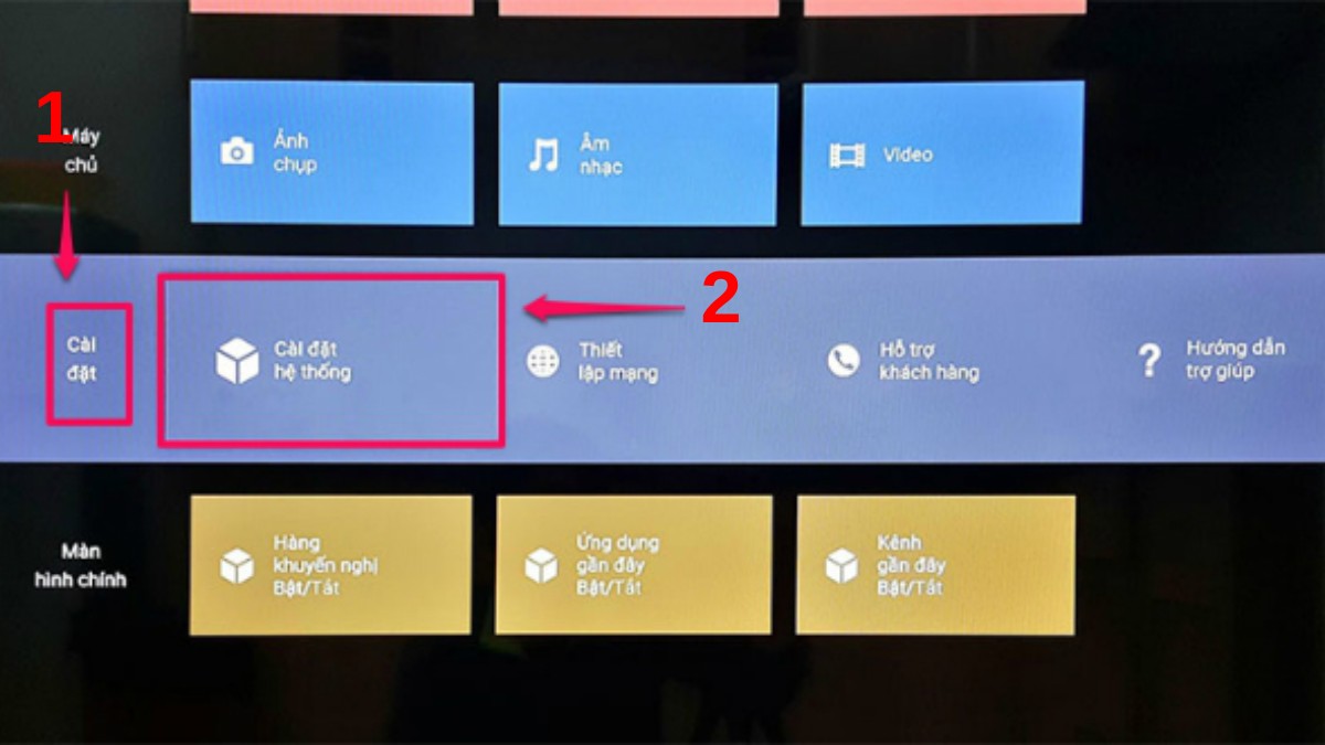 Hẹn giờ tắt tivi Sony theo chế độ ngủ bước 1