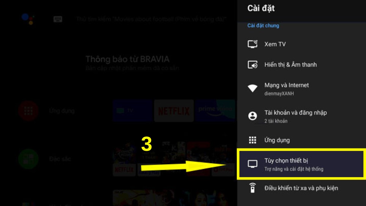 Cách hẹn giờ tắt tivi Sony tự động bước 2