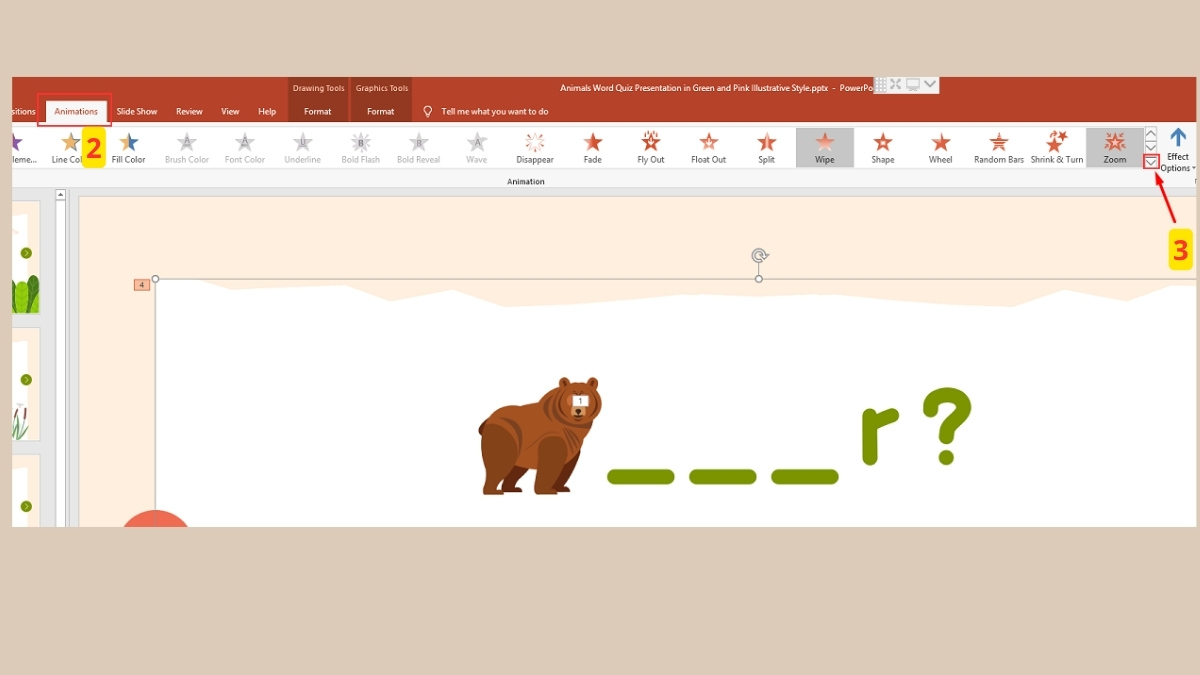 Cách tạo hiệu ứng biến mất trong PowerPoint Bước 2a