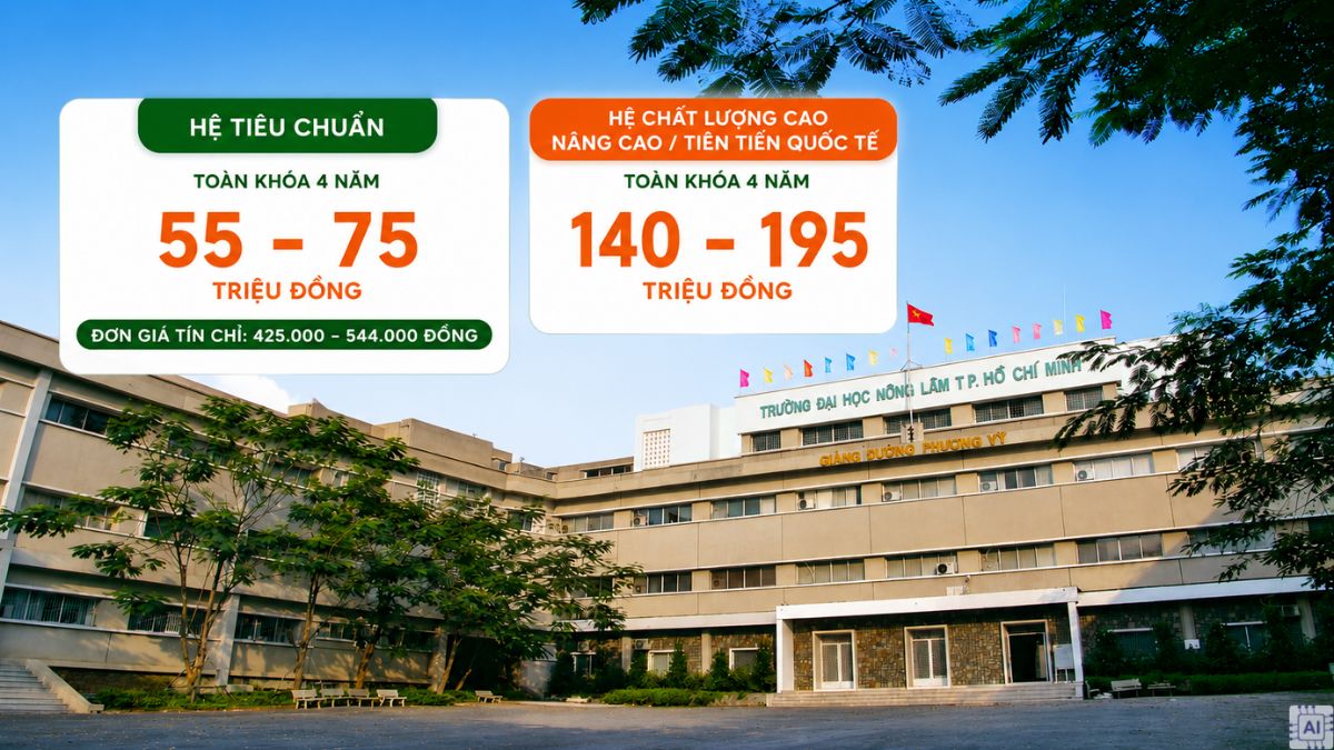 Dự kiến chi phí học tập tại Đại học Nông Lâm TP.HCM trong 4 năm