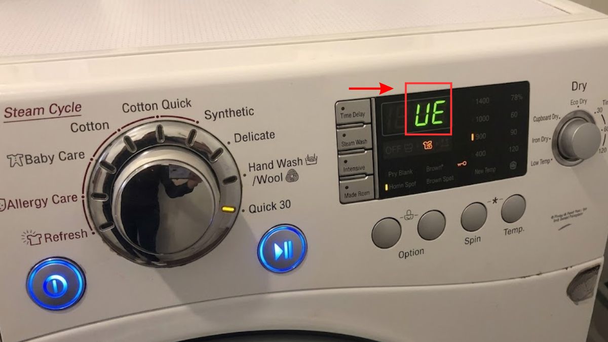 Cách xử lý lỗi UE khi giặt chăn bằng máy giặt LG