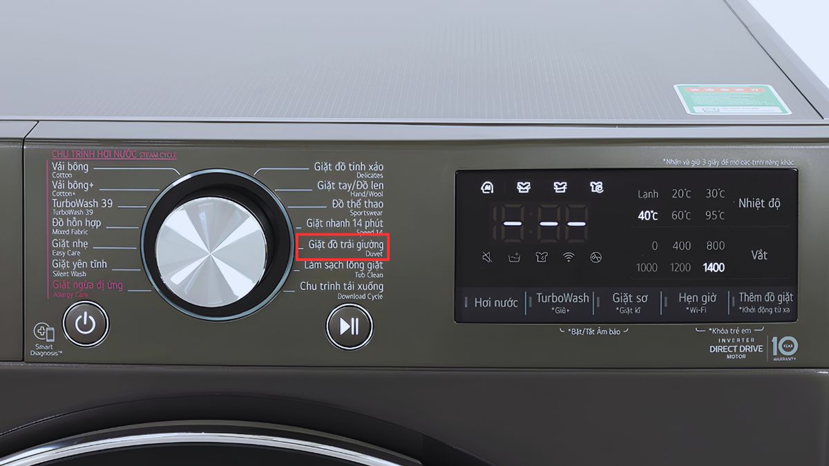 Hướng dẫn giặt chăn bằng máy giặt LG đúng cách