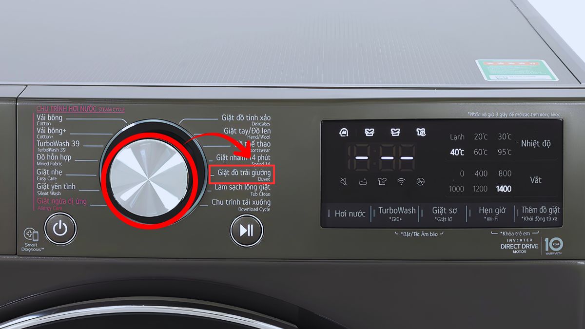 Hướng dẫn giặt chăn bằng máy giặt LG đúng cách