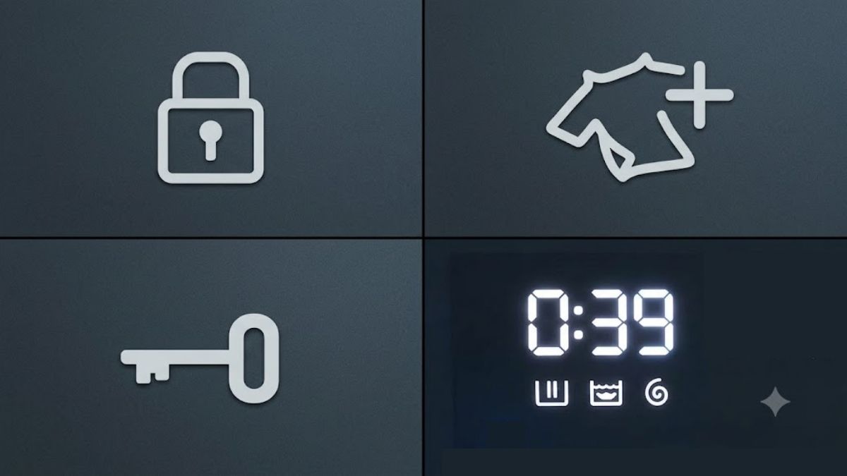 Các phím chức năng và ký hiệu trên máy giặt Electrolux UltimateCare 500