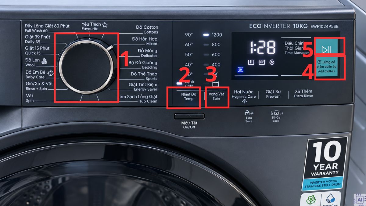 Cách sử dụng các tính năng nổi bật trên máy giặt UltimateCare 500