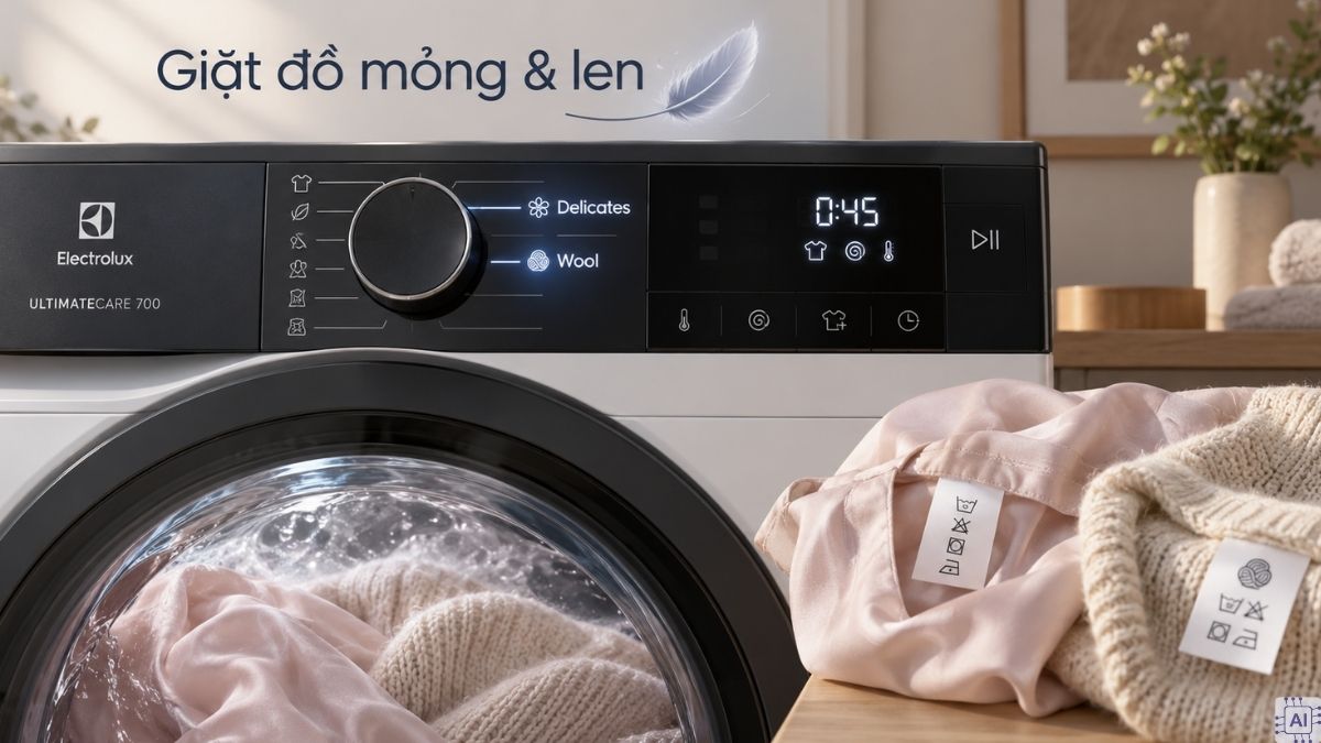 Các chế độ giặt trên máy giặt Electrolux UltimateCare 700