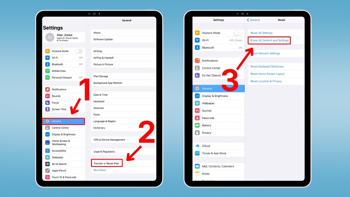 Cách khắc phục iPad bị loạn cảm ứng: khôi phục cài đặt gốc bước 1