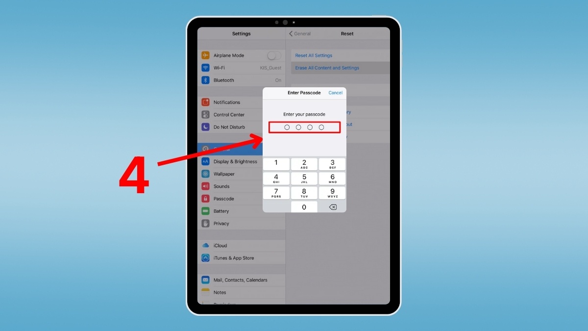 Cách khắc phục iPad bị loạn cảm ứng: khôi phục cài đặt gốc bước 2