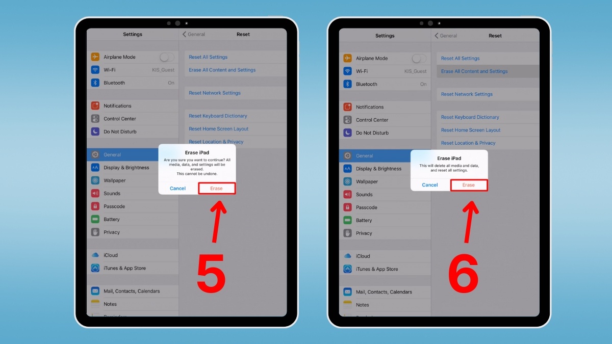 Cách khắc phục iPad bị loạn cảm ứng: khôi phục cài đặt gốc bước 3