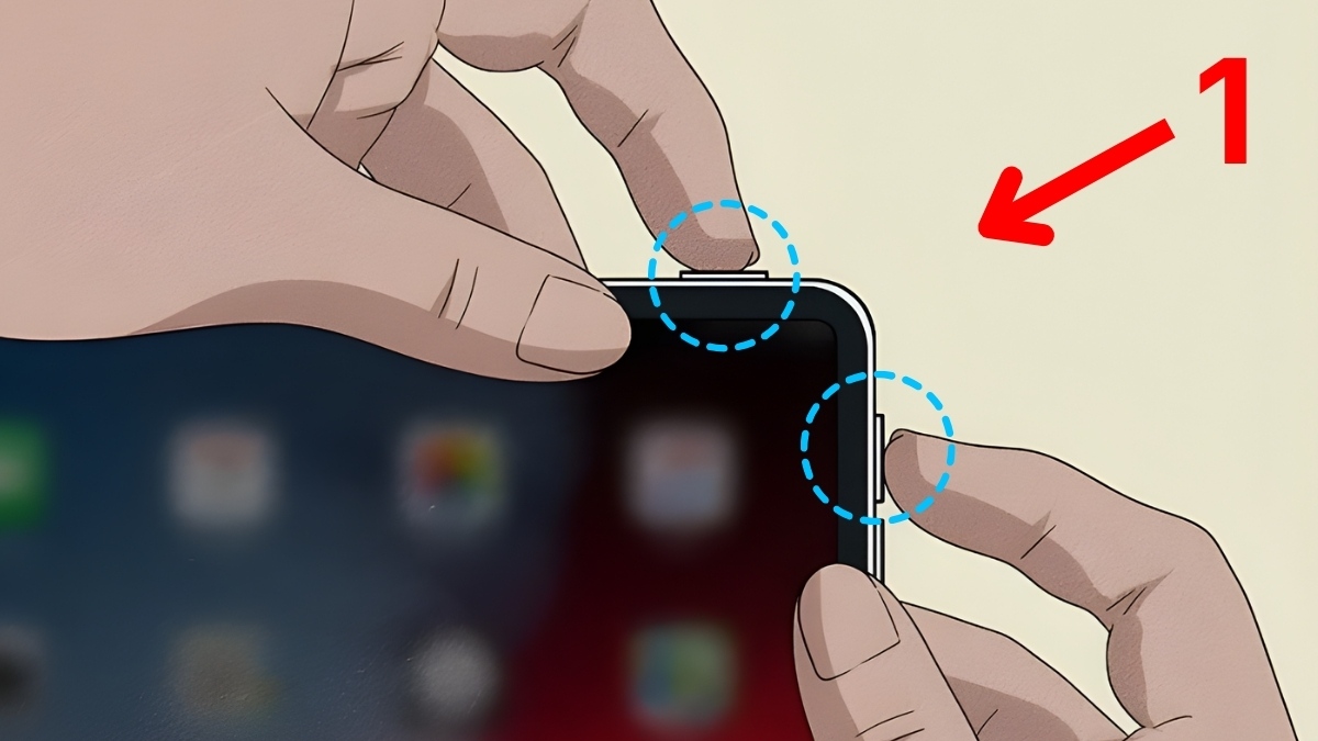 Cách khắc phục iPad bị loạn cảm ứng: Khởi động lại bước 1