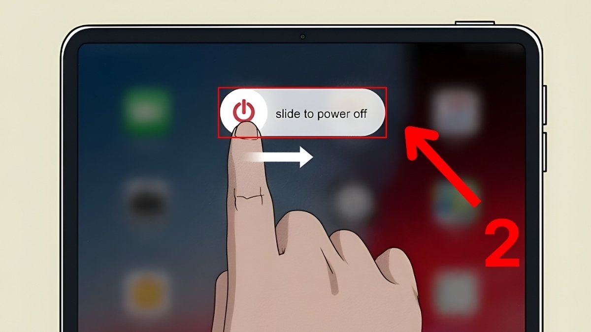 Cách khắc phục iPad bị loạn cảm ứng: Khởi động lại bước 2