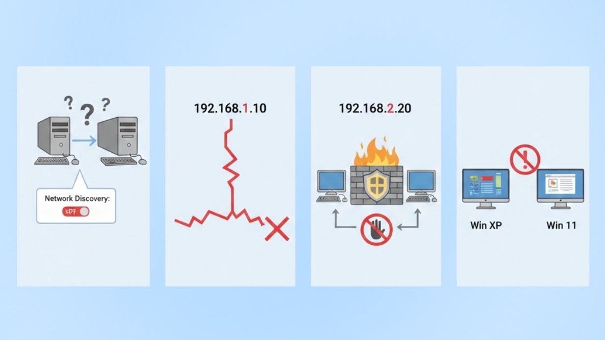 Các lỗi thường gặp khi kết nối hai máy tính với nhau