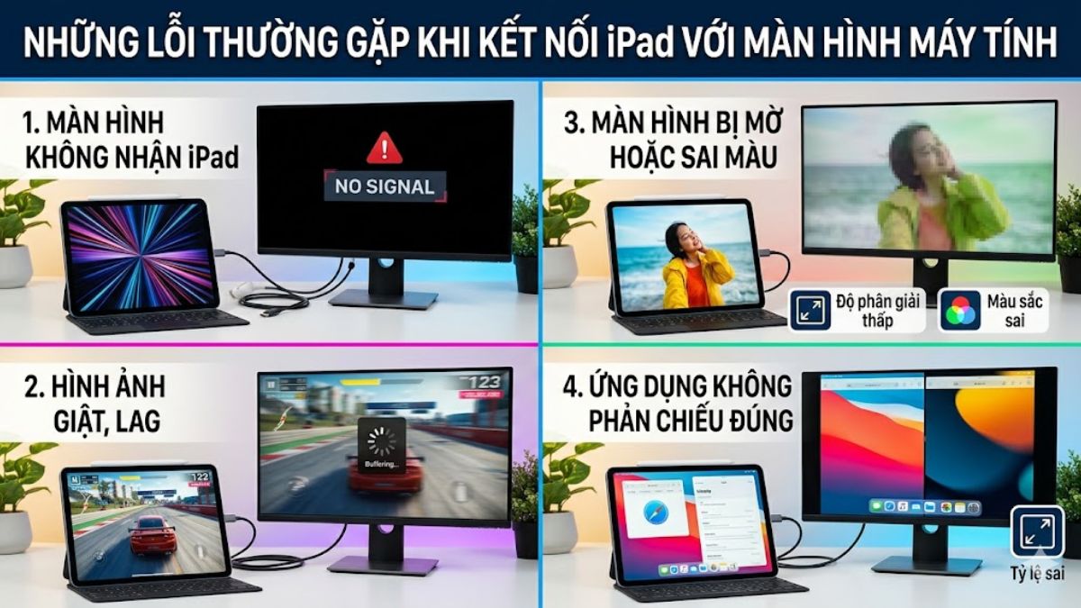 Cách tối ưu hiển thị khi kết nối iPad với màn hình ngoài