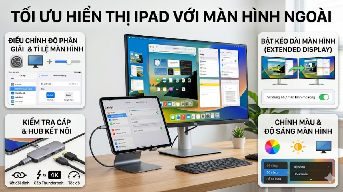 Những lỗi thường gặp khi kết nối iPad với màn hình máy tính