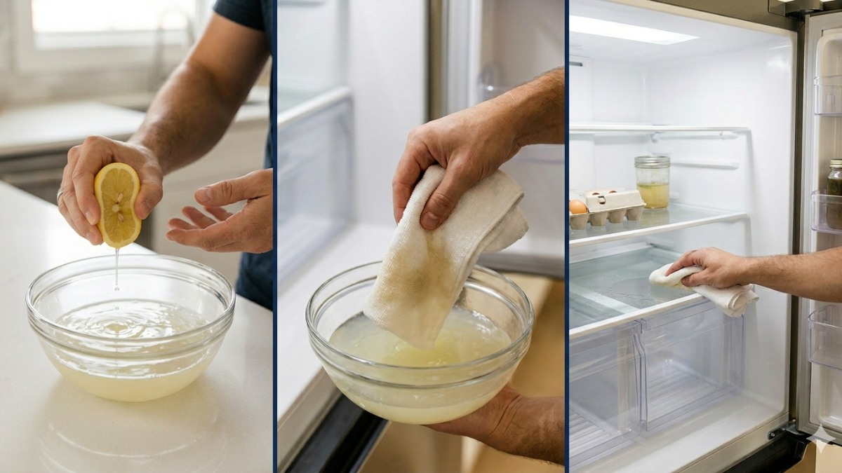 Cách khử mùi, làm sạch vết bẩn tủ lạnh bằng nước cốt chanh
