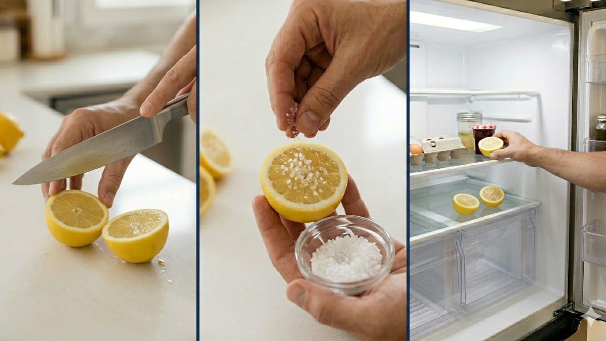 Cách khử mùi tủ lạnh bằng chanh và muối
