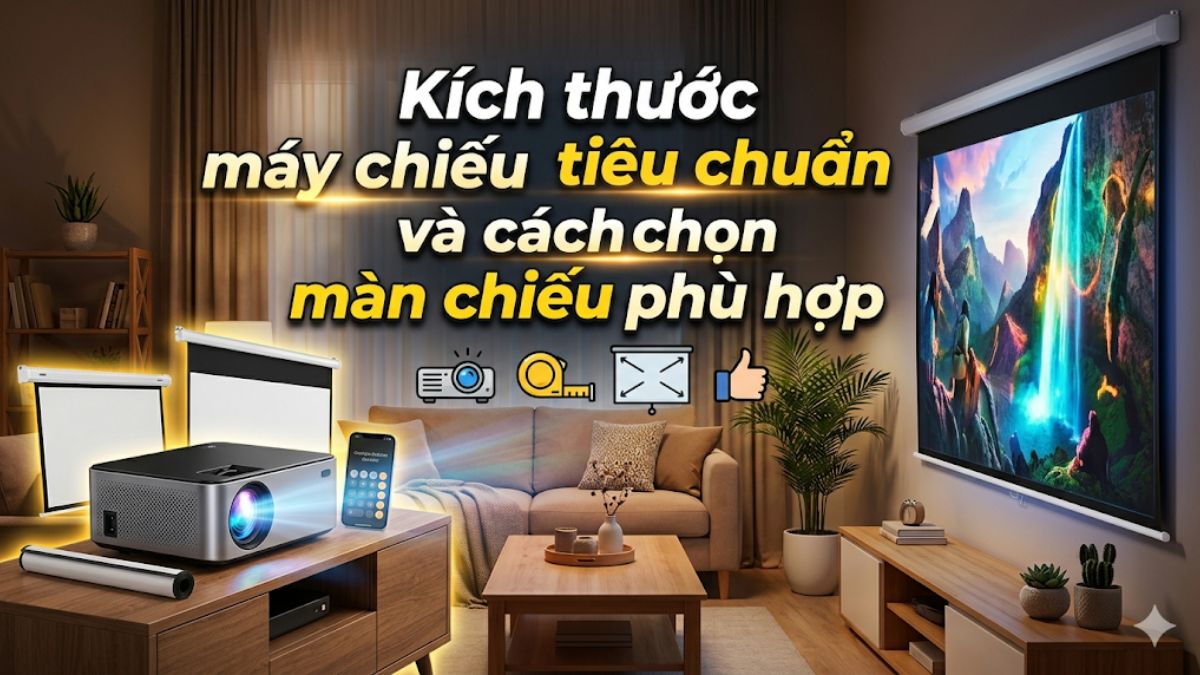 Kích thước máy chiếu tiêu chuẩn và cách chọn màn chiếu phù hợp