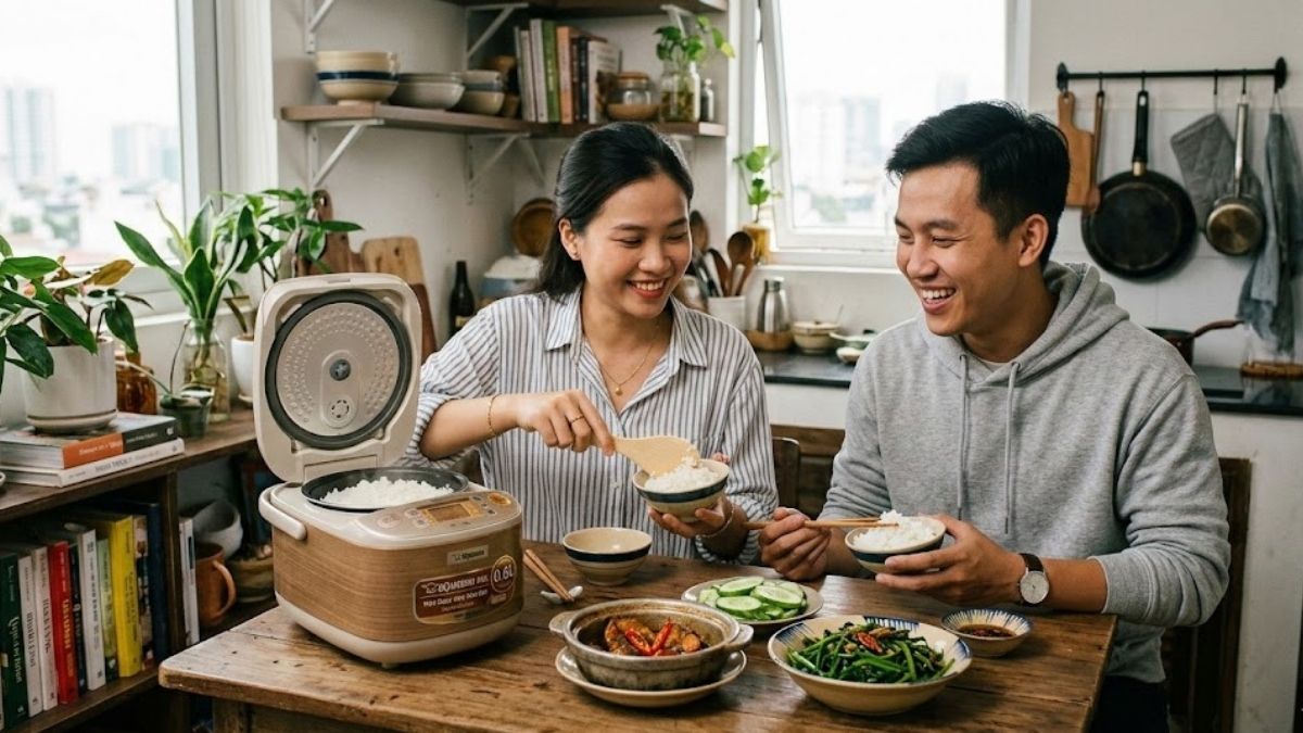 Kích thước nồi cơm điện cho 1 - 2 người