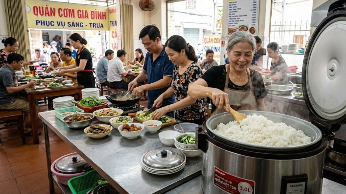 Kích thước nồi cơm điện cho gia định đông người