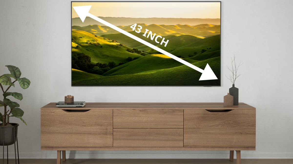xác định kích thước tivi 43 inch bằng đơn vị cm