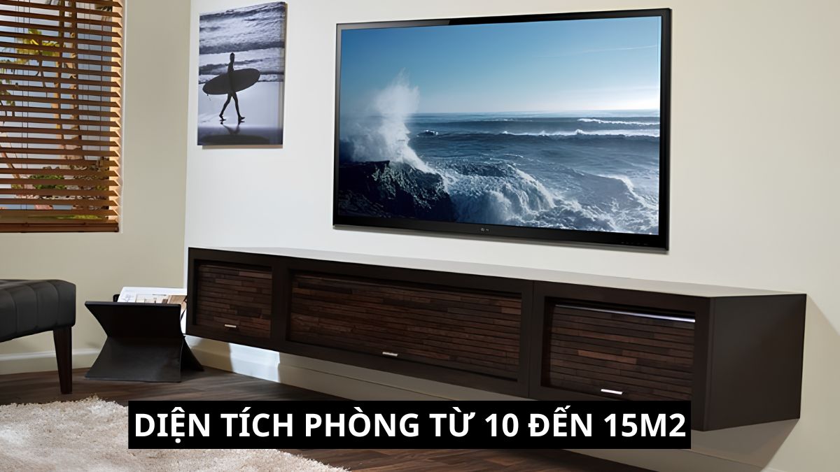 Tivi 43 inch phù hợp với phòng bao nhiêu m2?
