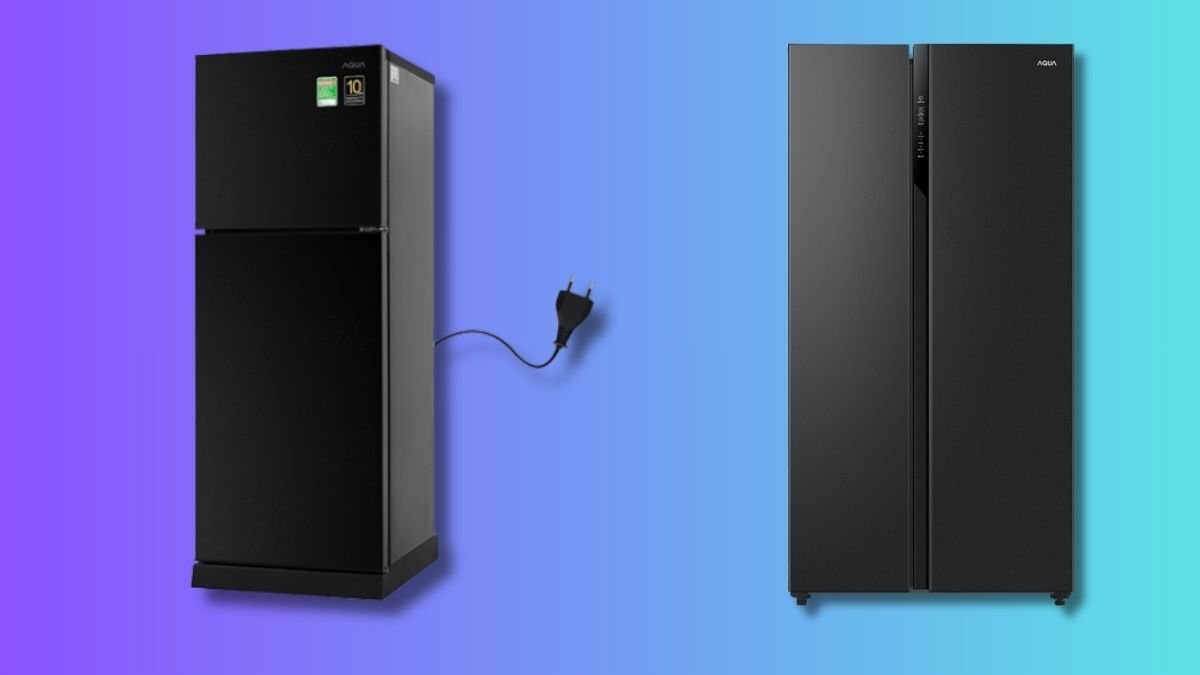 Kích thước tủ lạnh 2 cánh theo thương hiệu: Aqua
