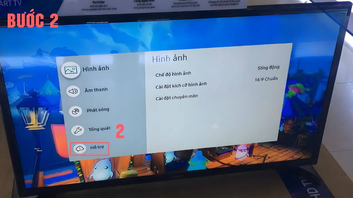 Cách kiểm tra năm sản xuất tivi Samsung trực tiếp trên tivi