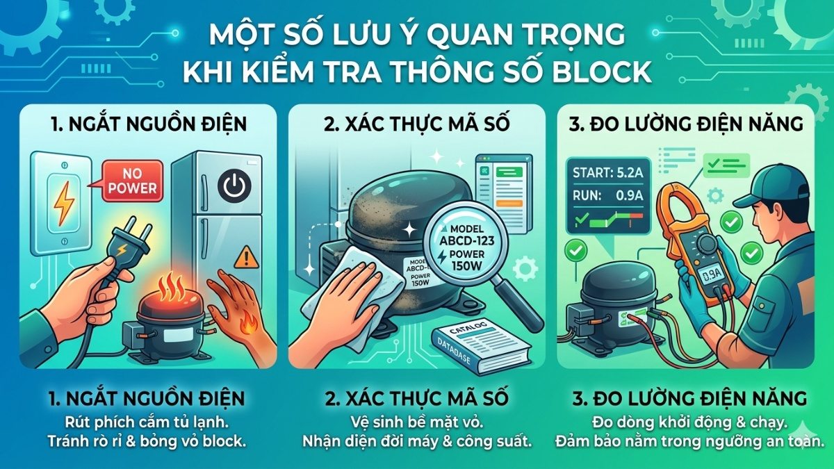 Một số lưu ý quan trọng khi kiểm tra thông số block