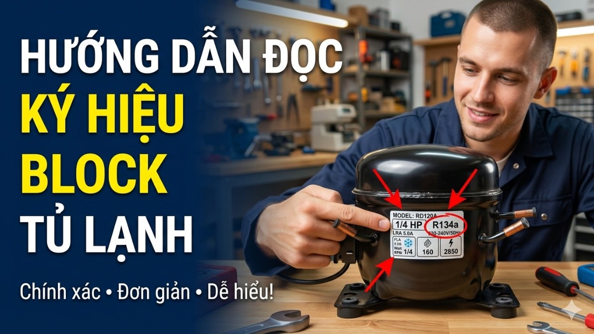 Cách đọc và hiểu đúng ký hiệu trên block tủ lạnh đơn giản