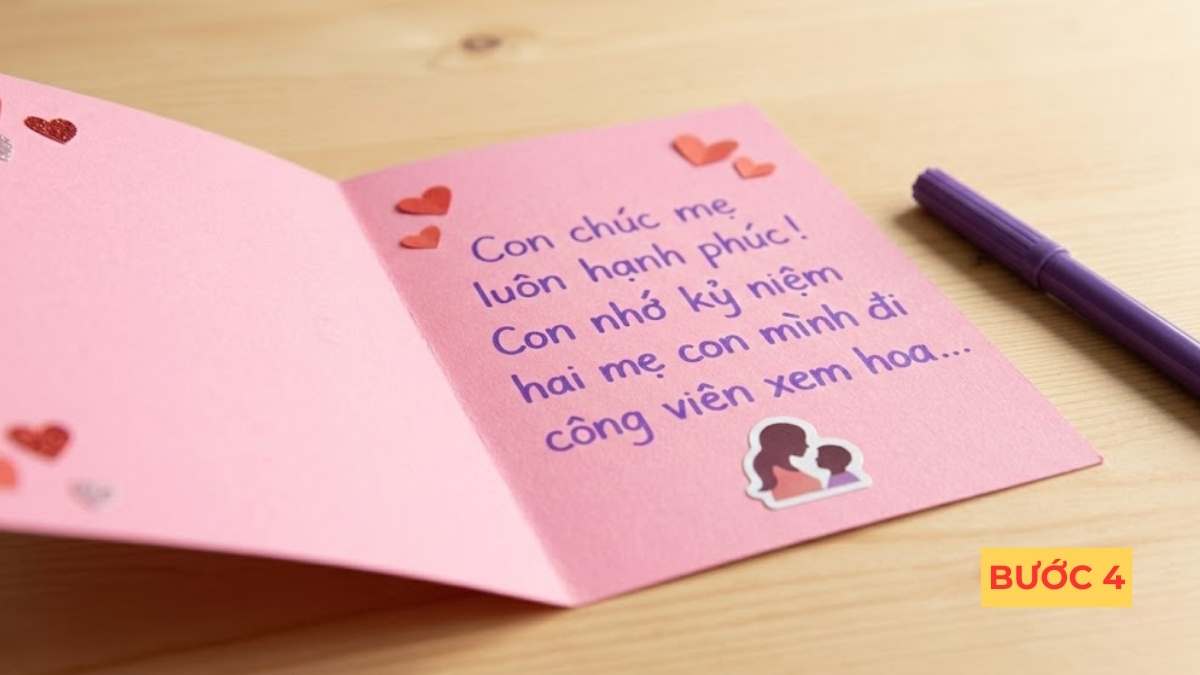 Gợi ý cách làm quà tặng mẹ 8/3 đơn giản: Thiêp mời