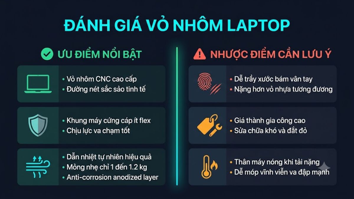 Laptop Dell vỏ nhôm có ưu nhược điểm gì?