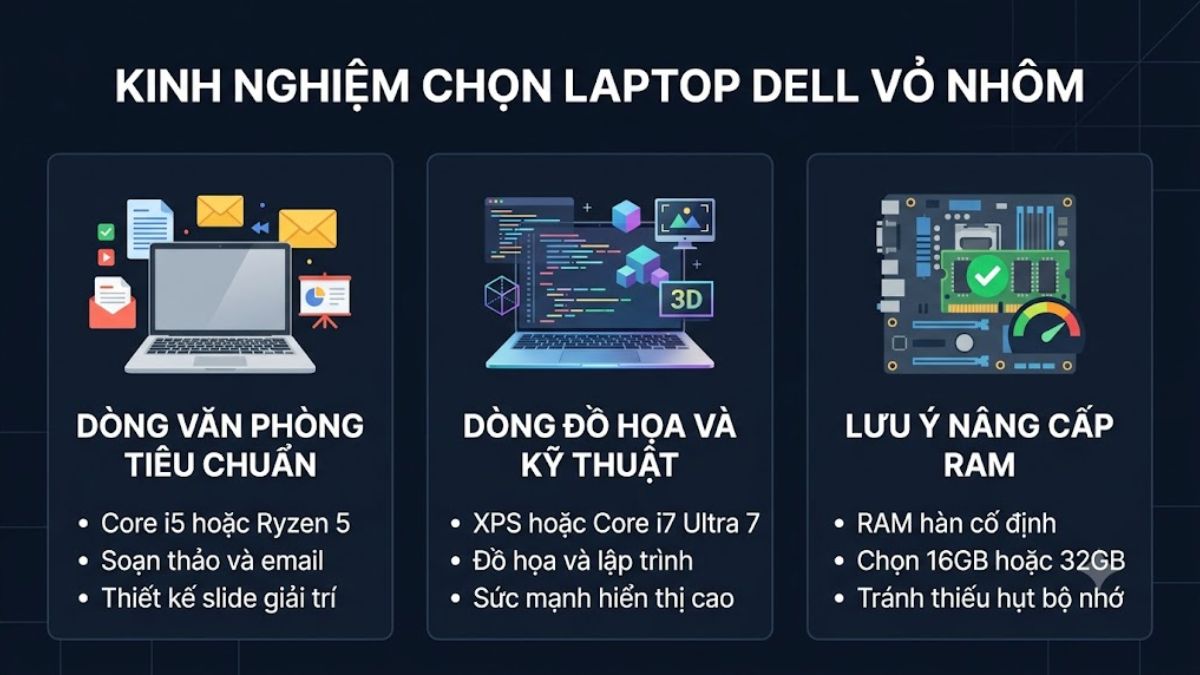 Kinh nghiệm chọn laptop Dell vỏ nhôm phù hợp