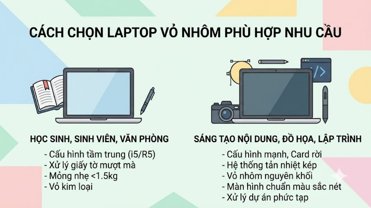 Cách chọn laptop HP vỏ nhôm phù hợp nhu cầu