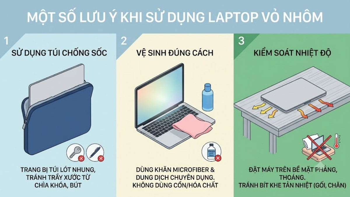 Một số lưu ý khi sử dụng laptop HP vỏ nhôm