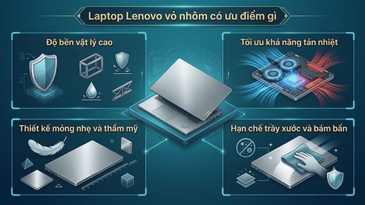 Laptop Lenovo vỏ nhôm có ưu điểm gì