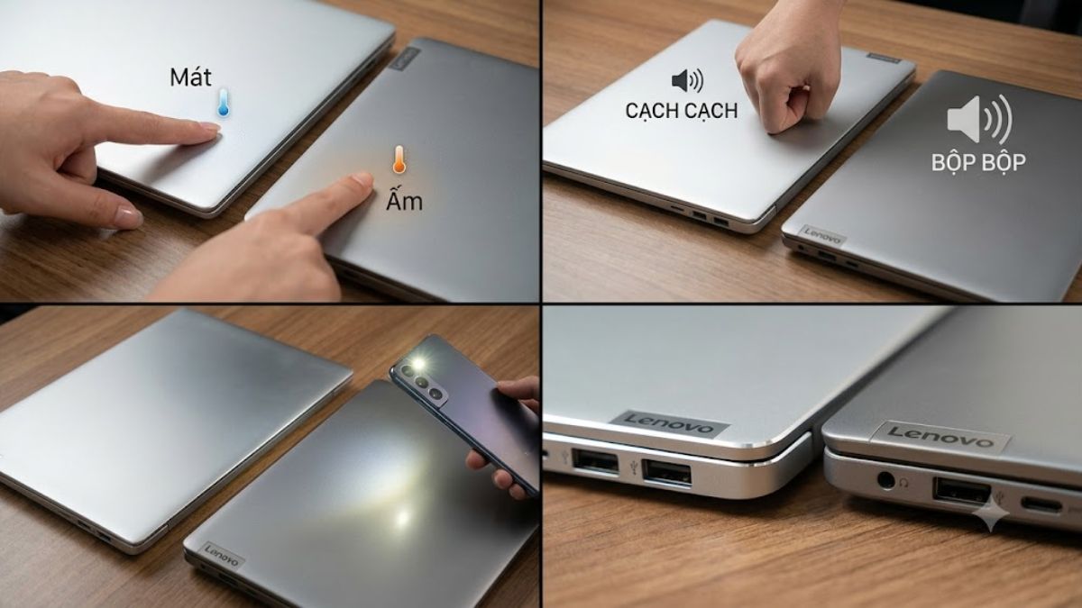 Cách nhận biết laptop Lenovo vỏ nhôm và vỏ nhựa giả kim loại