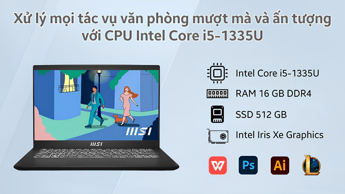 Laptop văn phòng màu đen mỏng nhẹ