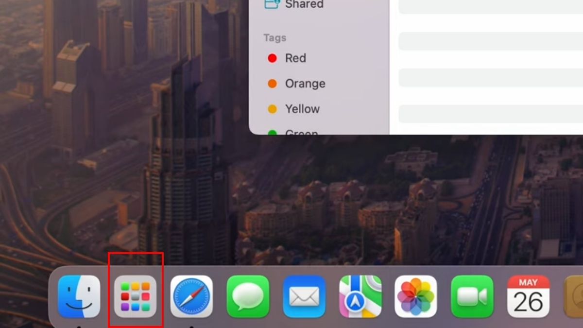Mở Launchpad từ Dock