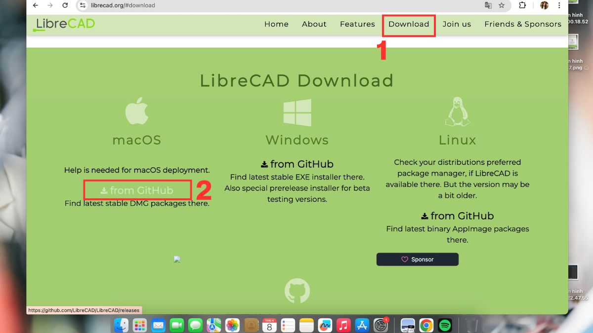 Hướng dẫn tải và cài đặt LibreCAD macOS bước 1