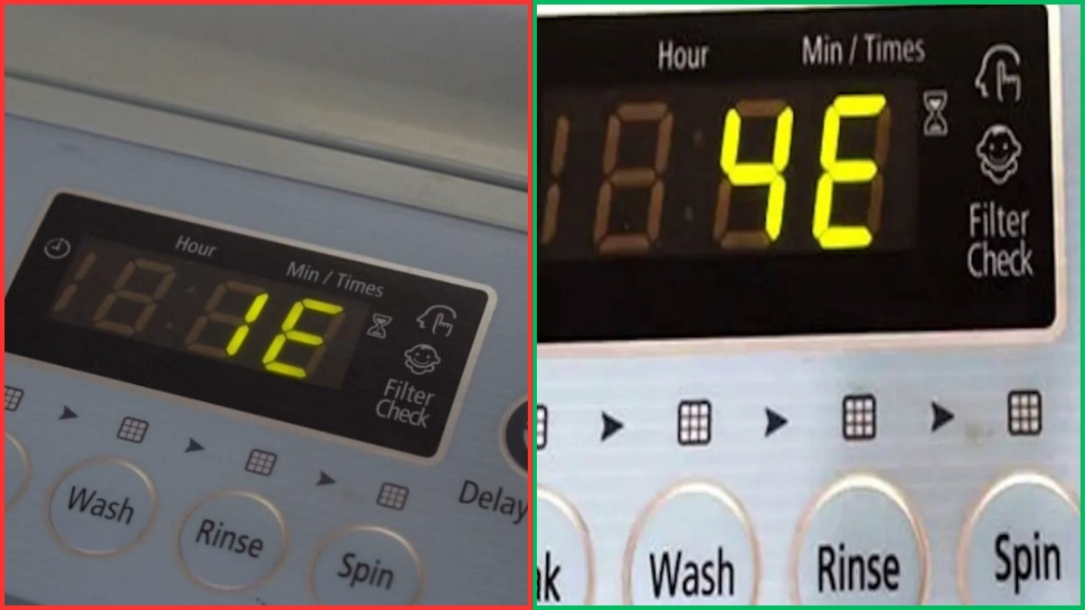 Phân biệt lỗi 1E và lỗi 4E trên máy giặt Samsung