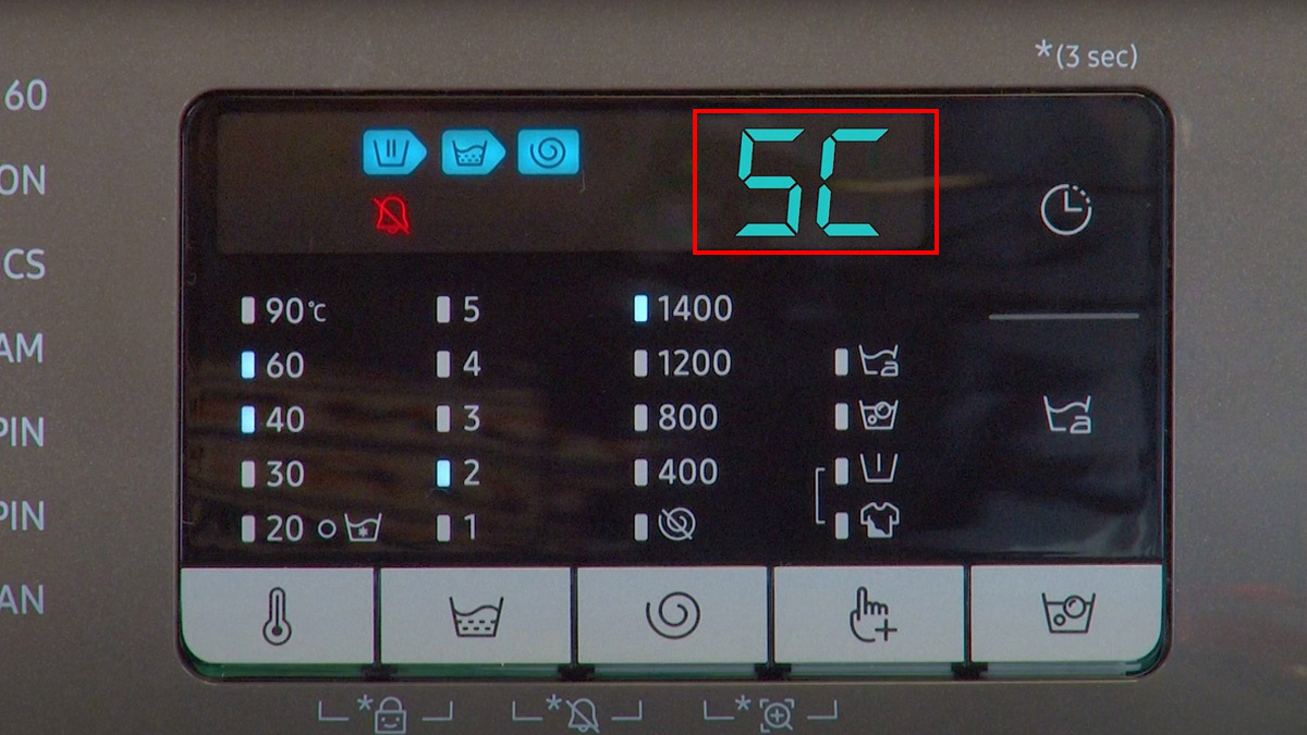 Lỗi 5C máy giặt Samsung là vấn đề trong quá trình xả nước