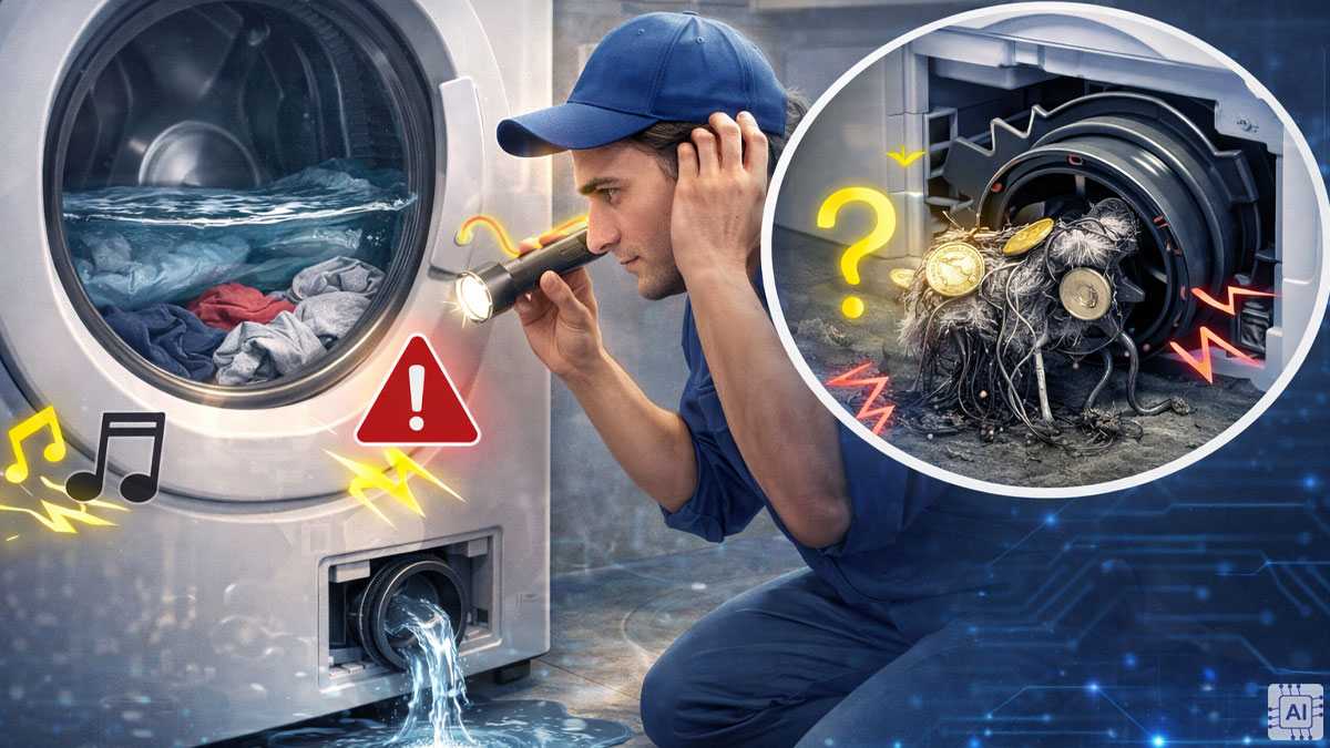 khắc phục lỗi 5C máy giặt Samsung: Kiểm tra máy bơm xả