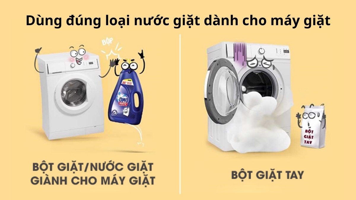 Cách khắc phục lỗi 5UD máy giặt Samsung: Sử dụng đúng loại nước giặt 