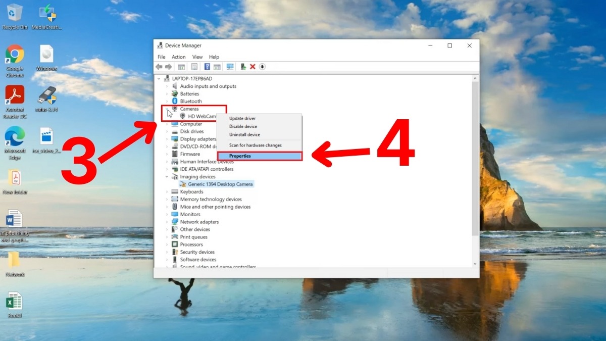 Sửa lỗi camera laptop: Khôi phục Driver camera về phiên bản trước bước 2