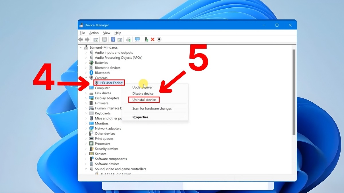 Sửa lỗi camera laptop: Cài lại Driver camera bị mất bước 2
