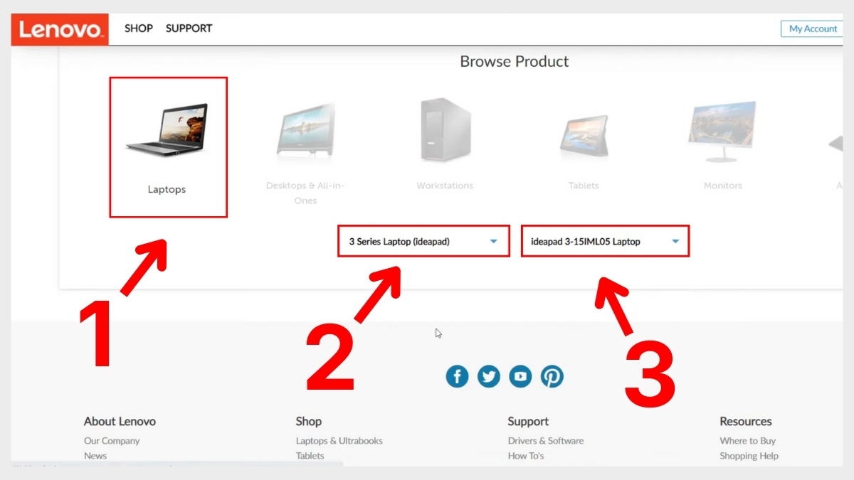 Sửa lỗi camera laptop: Tải Driver camera chính hãng từ nhà sản xuất bước 1