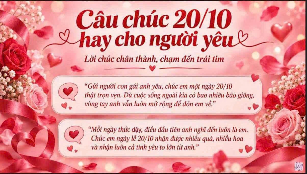 Câu chúc 20/10 hay cho người yêu