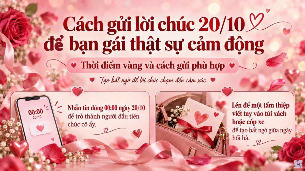 Cách gửi câu chúc 20/10 hay cho người yêu cảm động