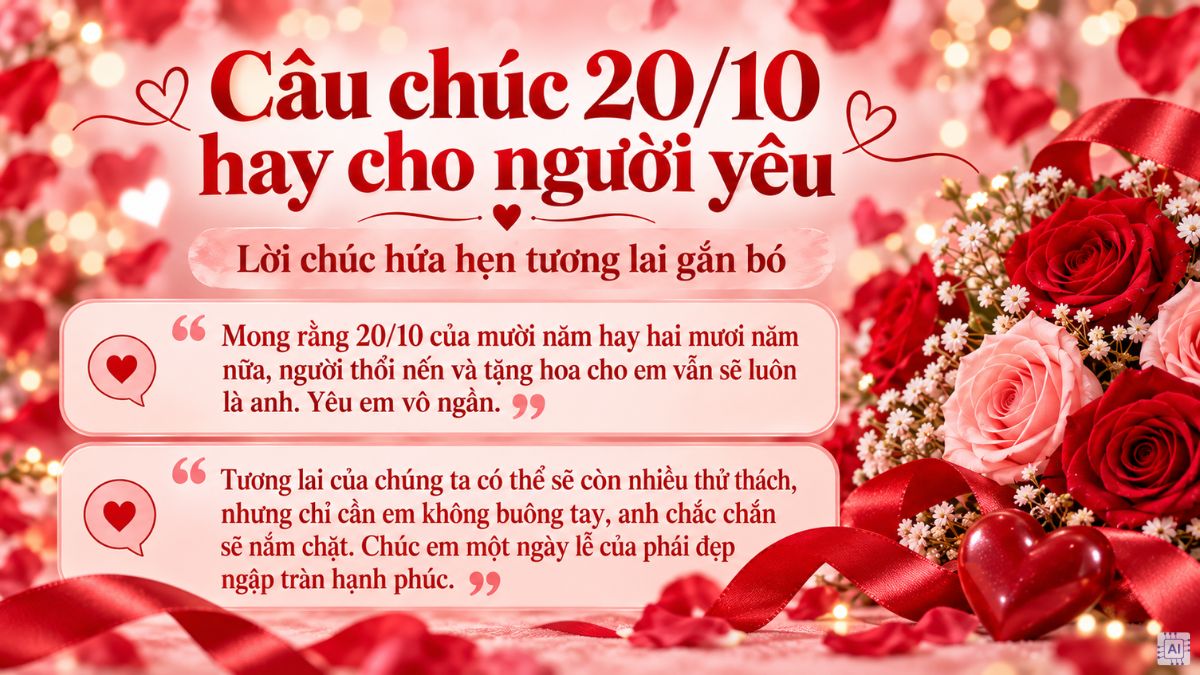 Câu chúc 20/10 hay cho người yêu